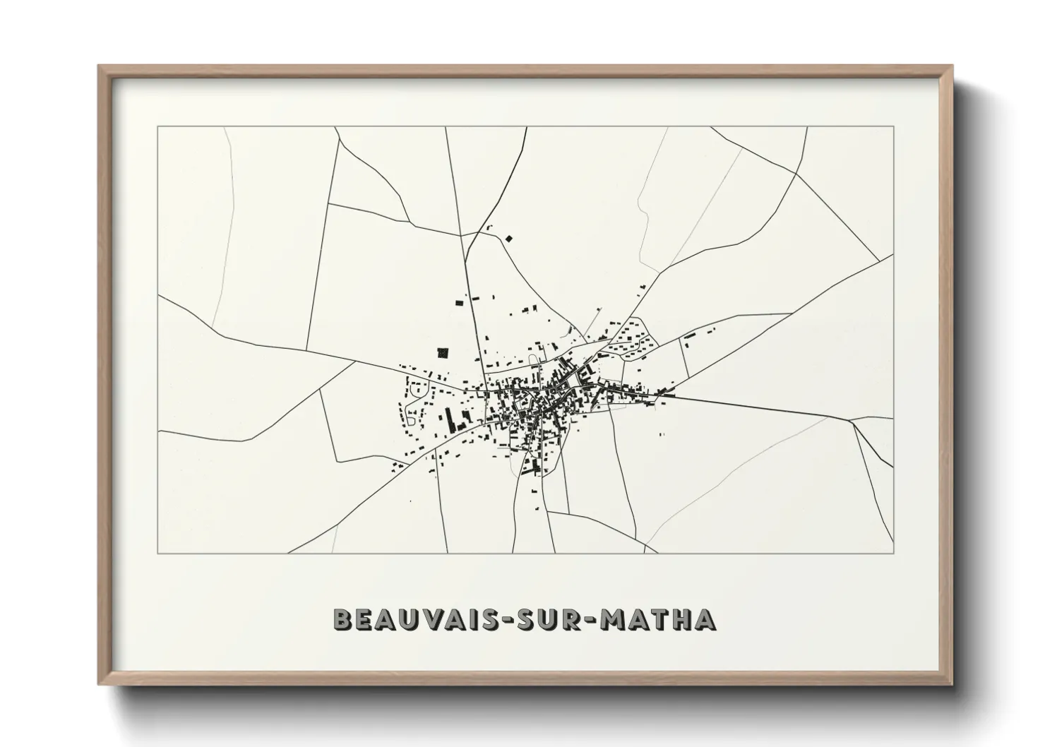 Une affiche de carte sur Beauvais-sur-Matha