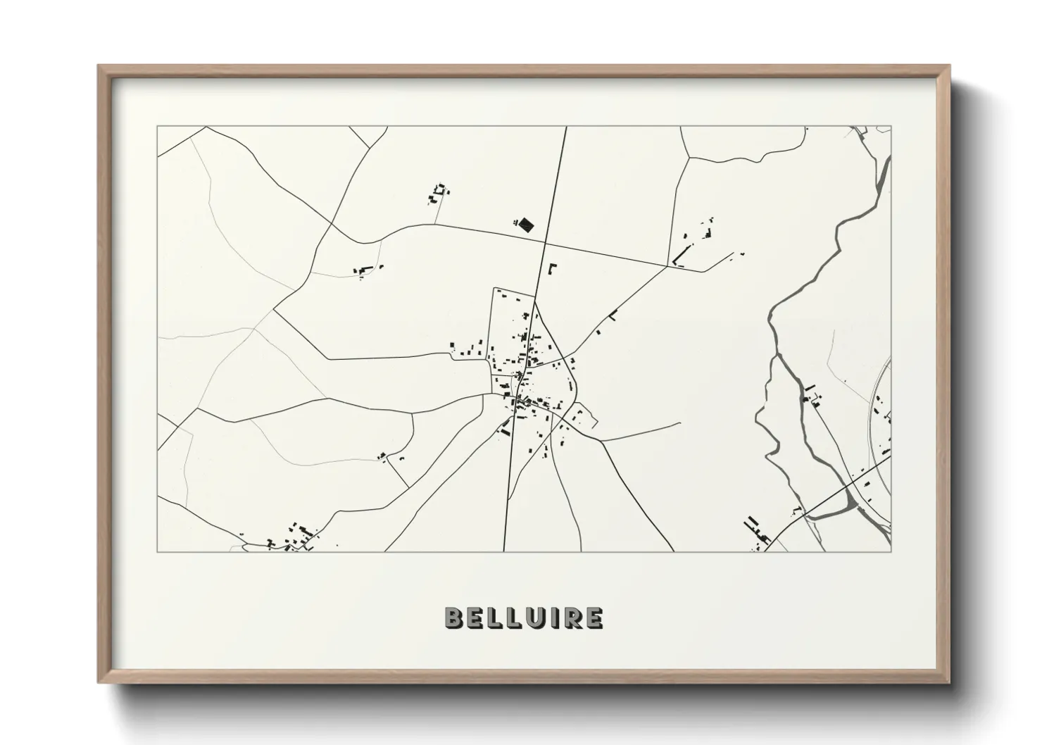 Une affiche de carte sur Belluire