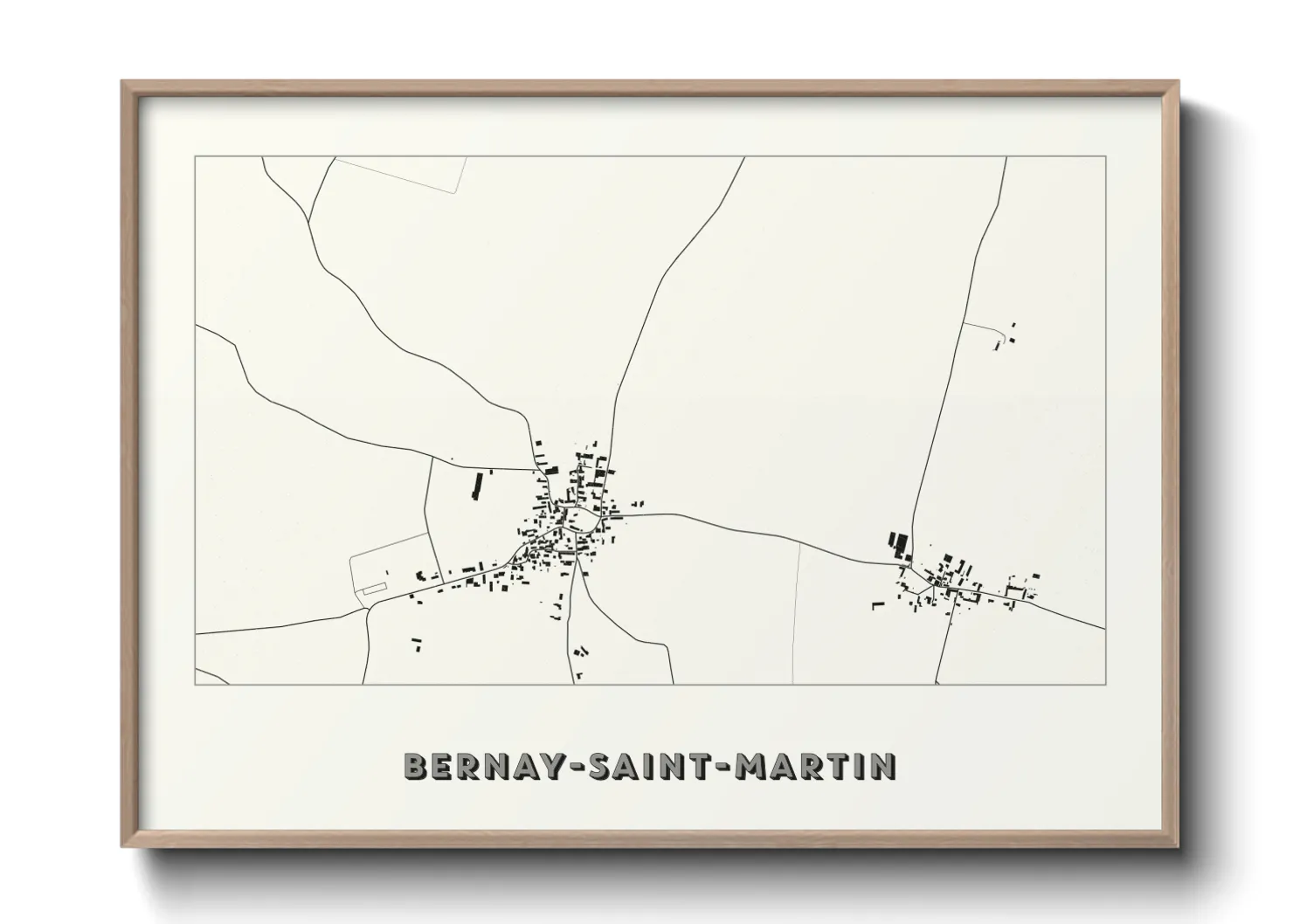 Une affiche de carte sur Bernay-Saint-Martin