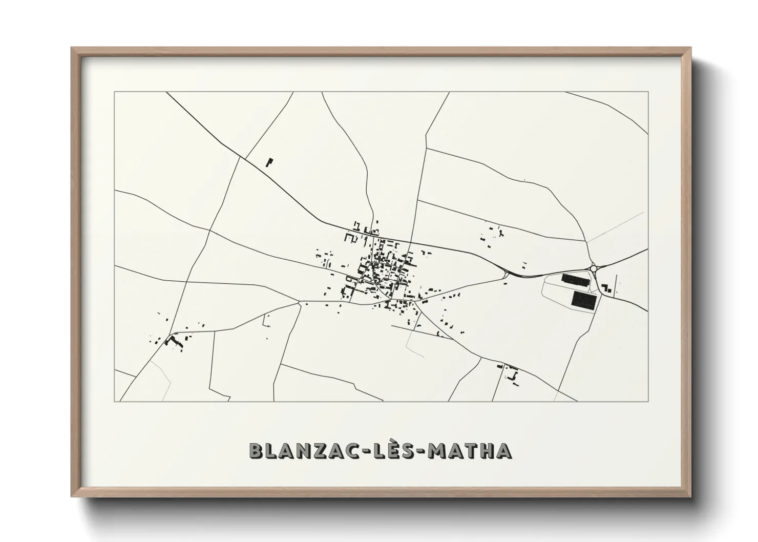 Une affiche de carte sur Blanzac-lès-Matha