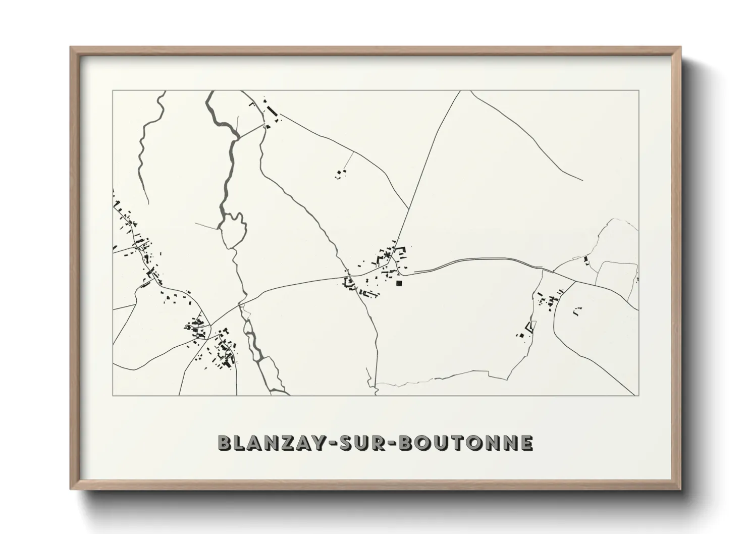 Une affiche de carte sur Blanzay-sur-Boutonne