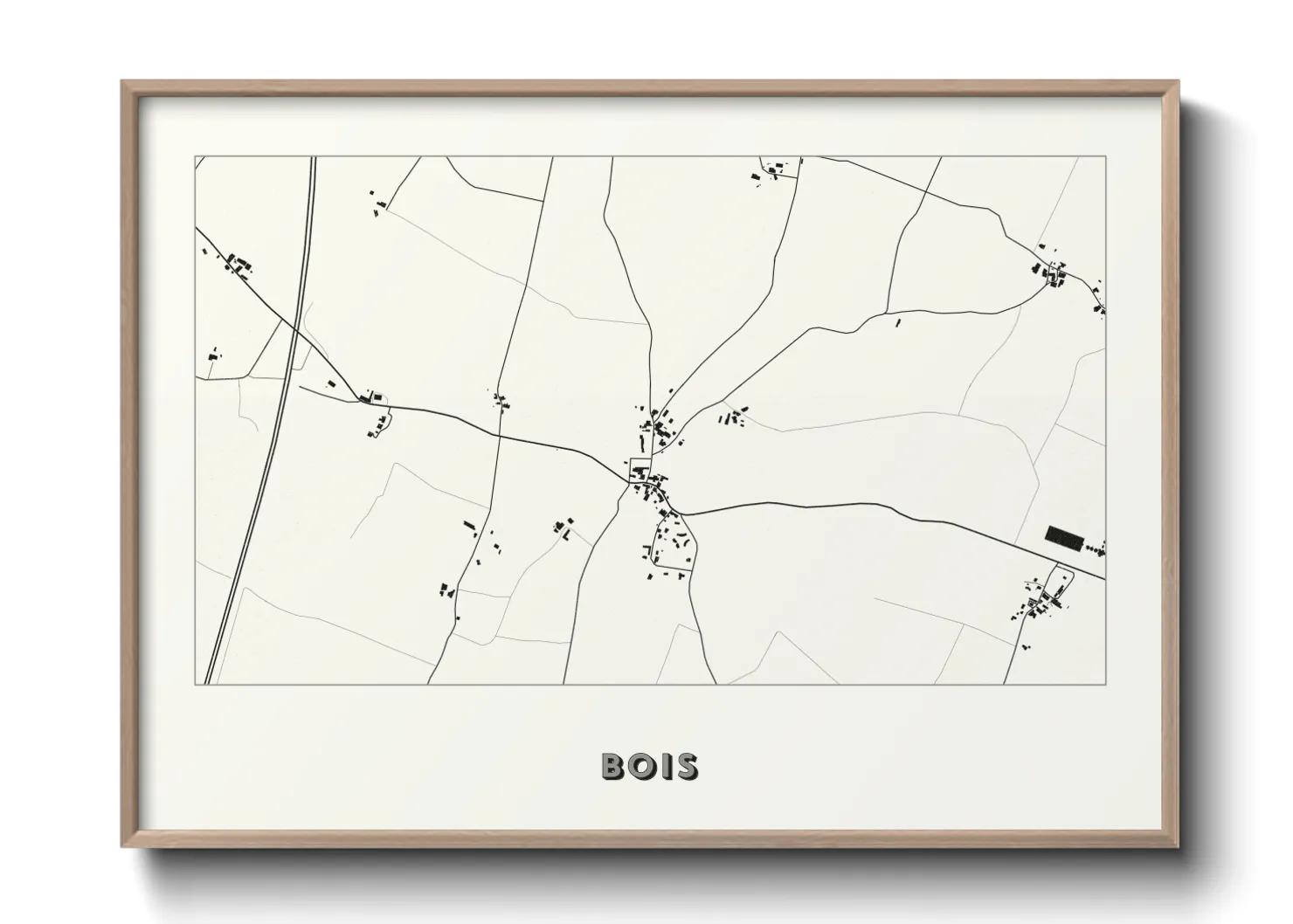 Une affiche de carte sur Bois