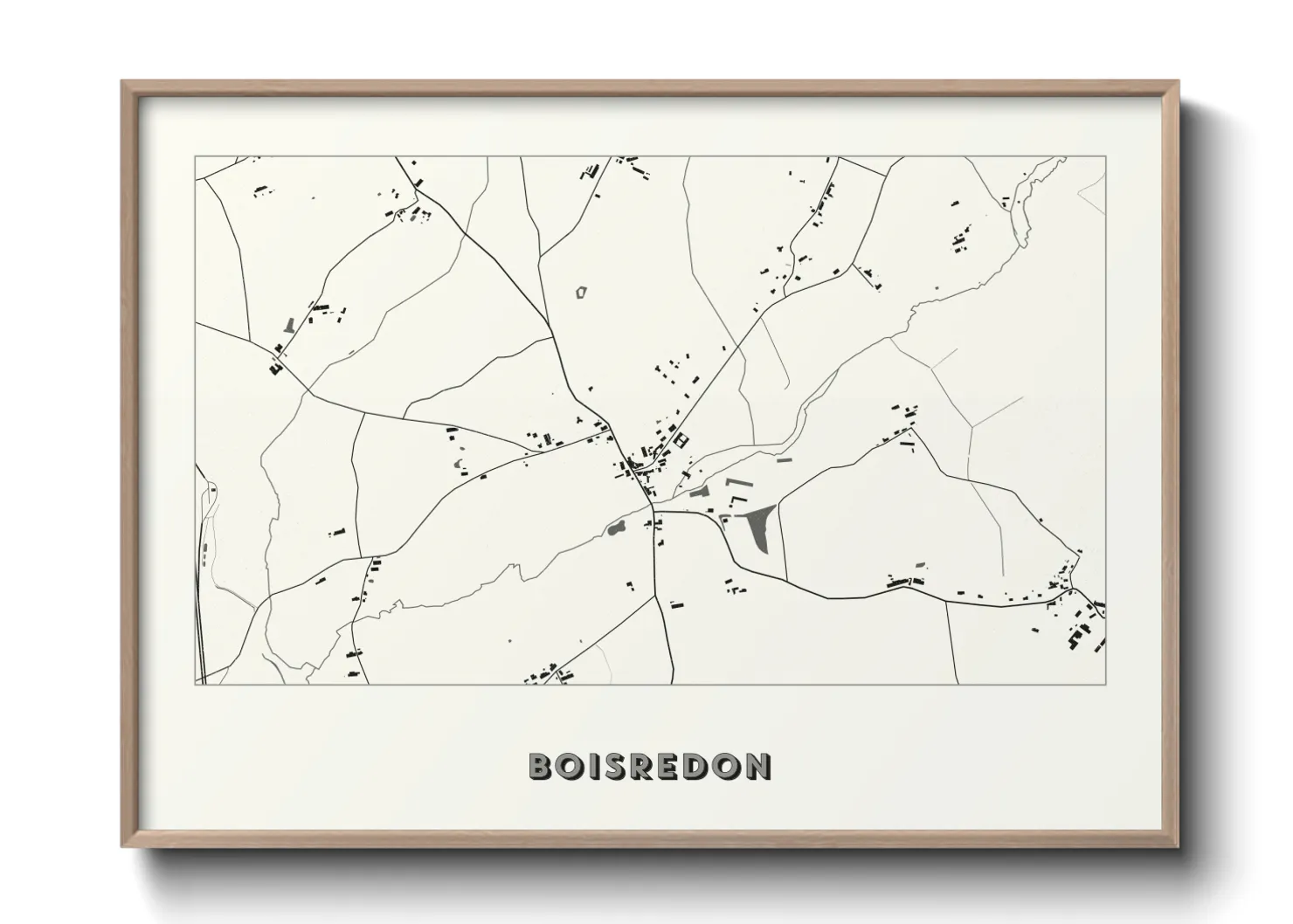 Une affiche de carte sur Boisredon