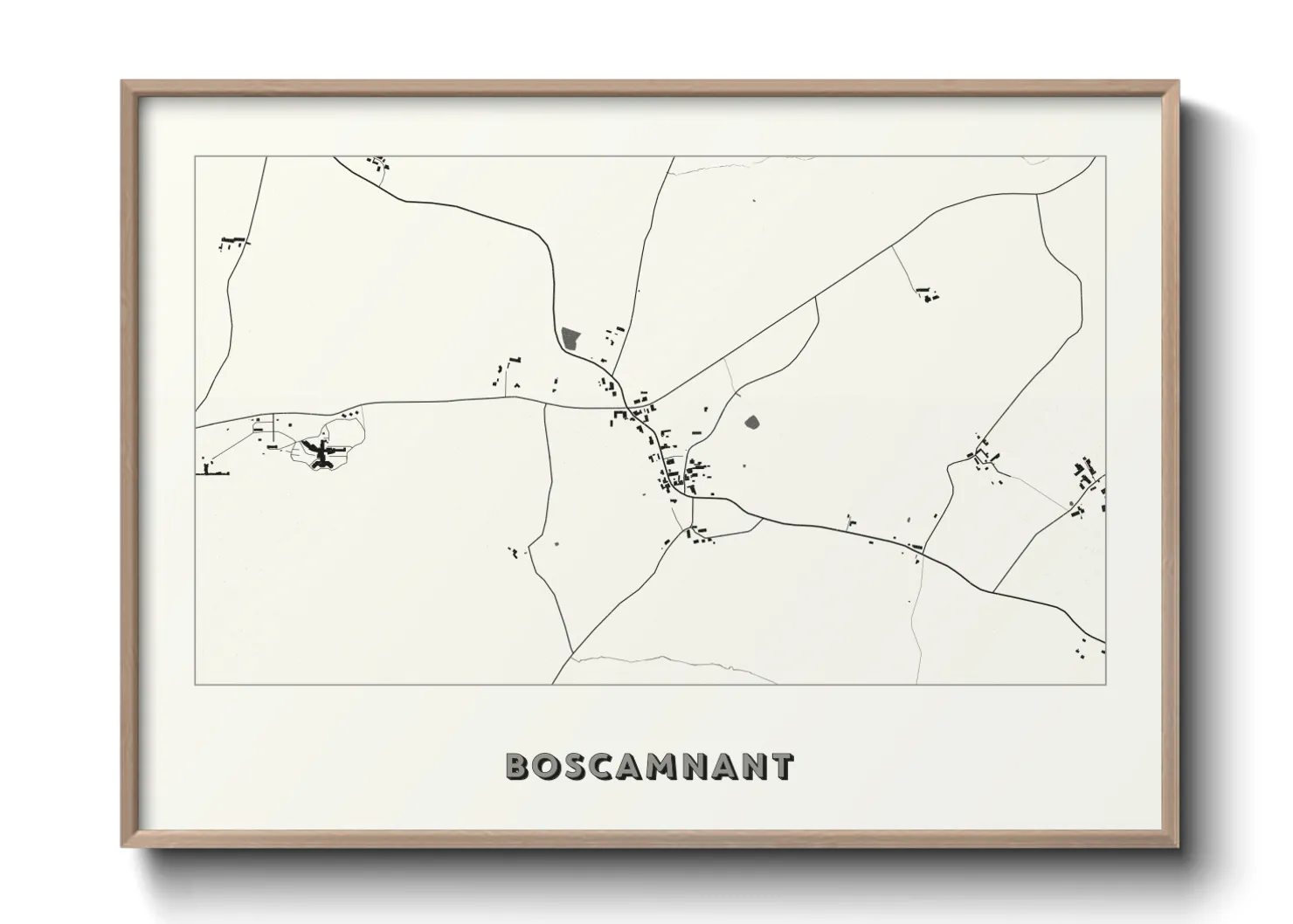Une affiche de carte sur Boscamnant