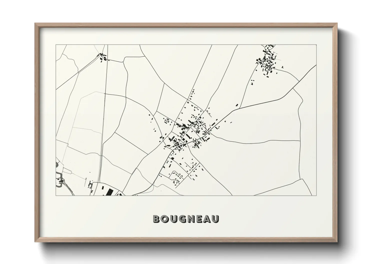Une affiche de carte sur Bougneau