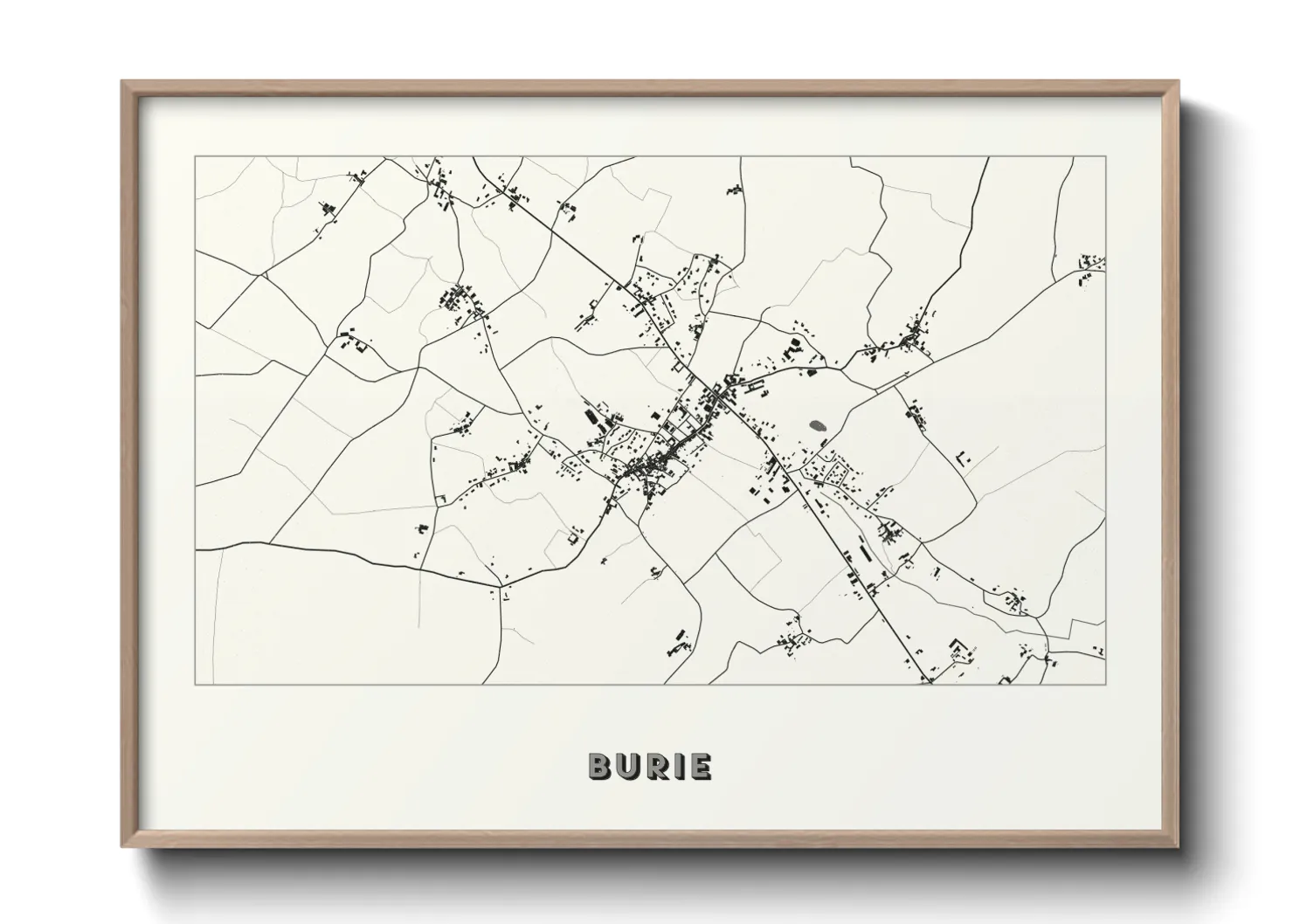 Une affiche de carte sur Burie