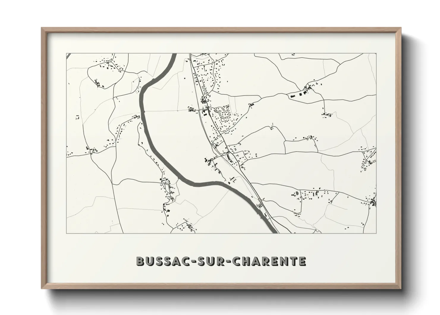 Une affiche de carte sur Bussac-sur-Charente