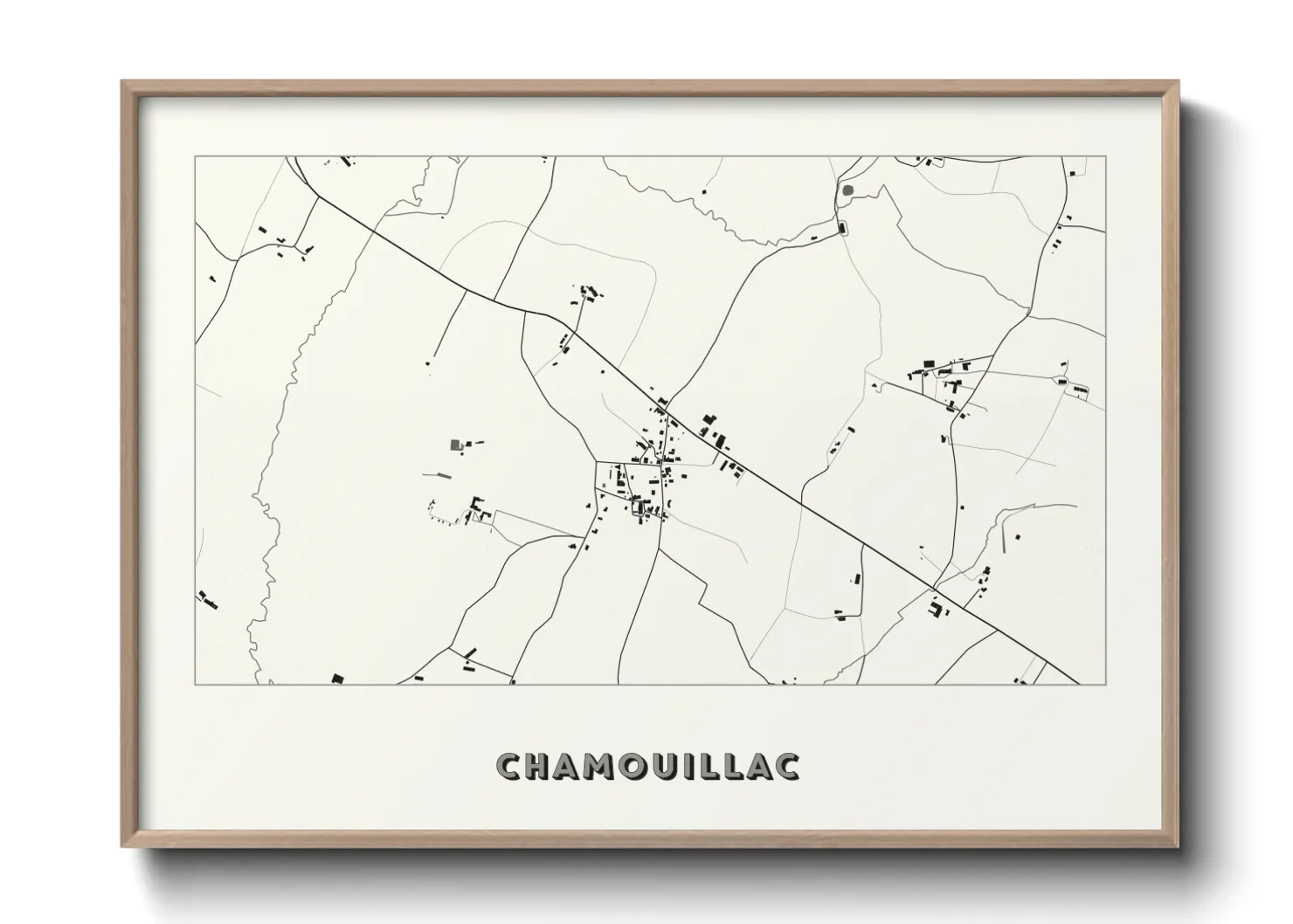 Une affiche de carte sur Chamouillac