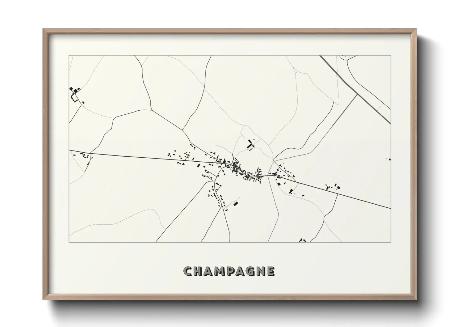 Une affiche de carte sur Champagne
