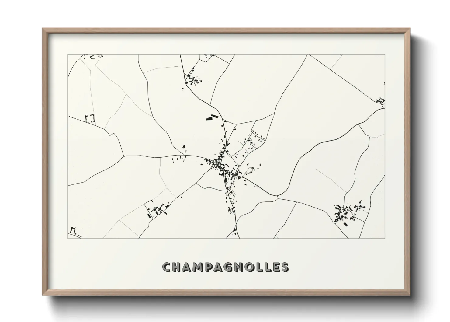 Une affiche de carte sur Champagnolles