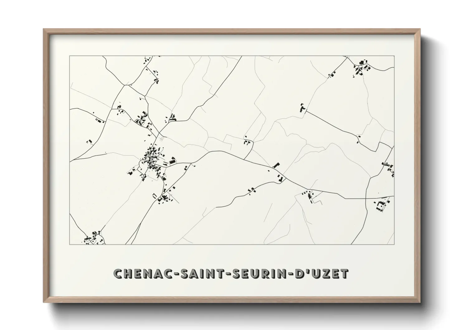 Une affiche de carte sur Chenac-Saint-Seurin-d'Uzet
