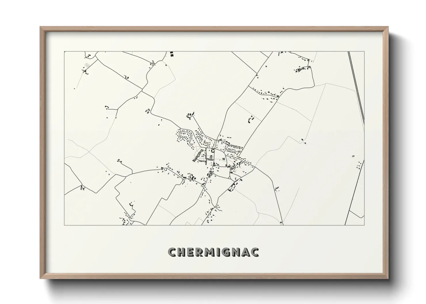 Une affiche de carte sur Chermignac