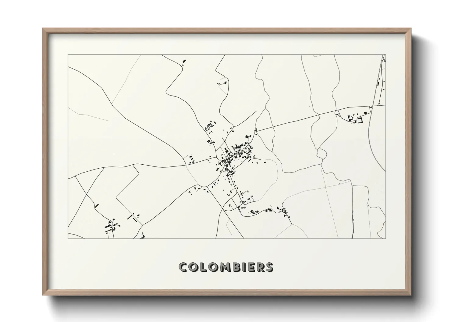 Une affiche de carte sur Colombiers