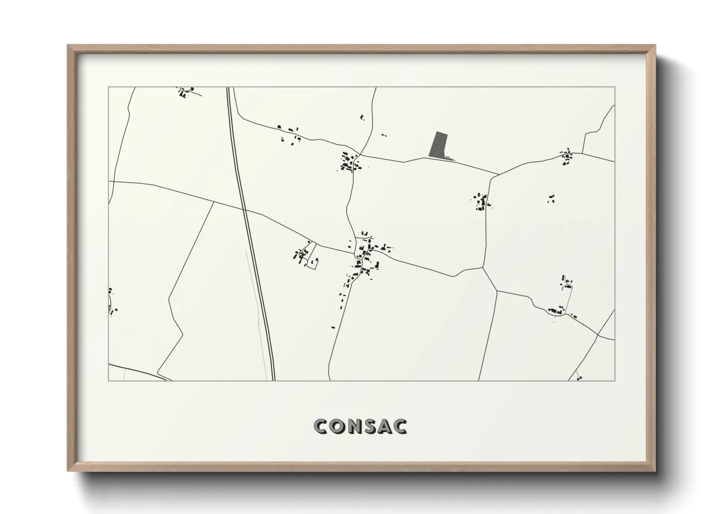 Une affiche de carte sur Consac
