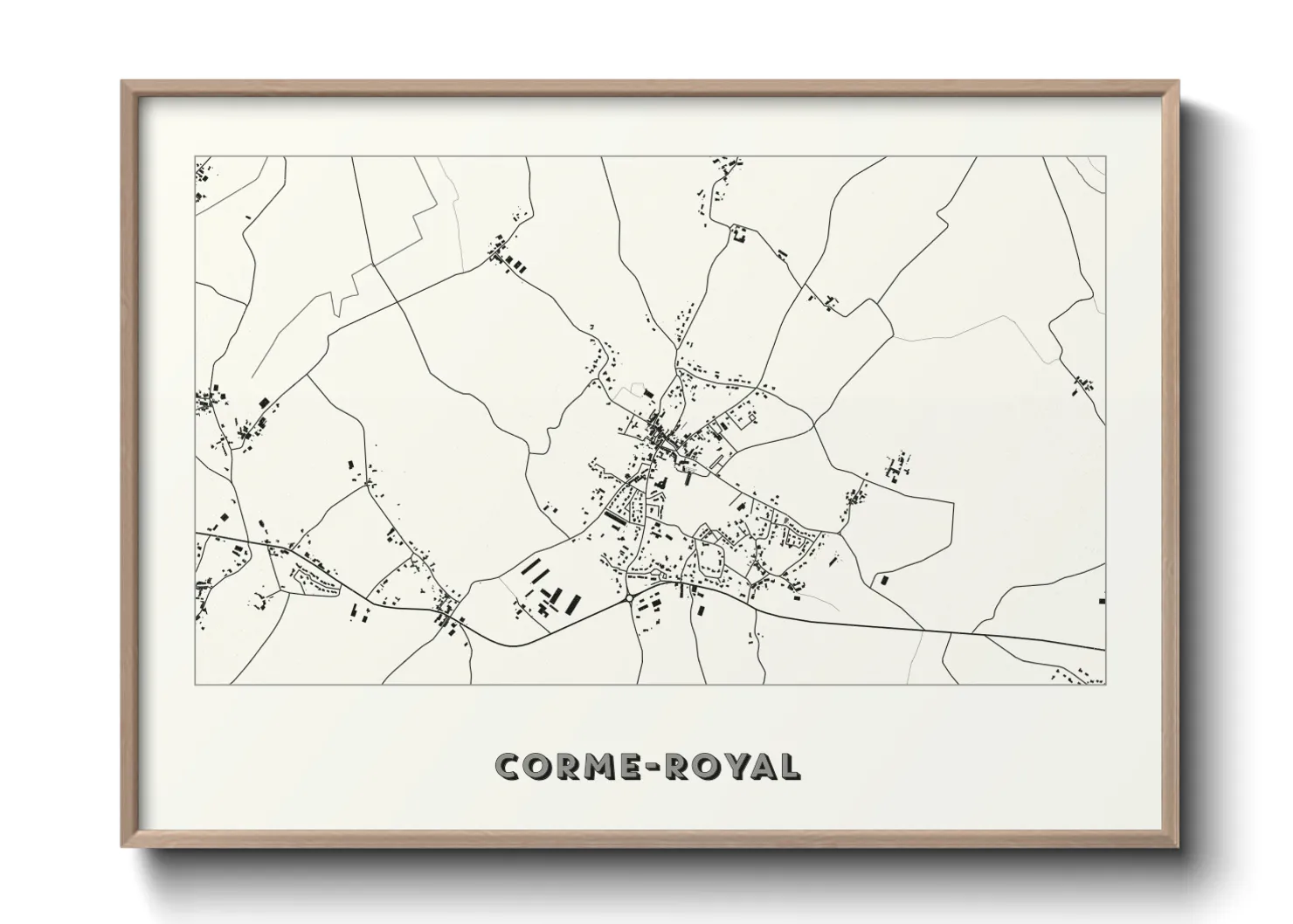 Une affiche de carte sur Corme-Royal