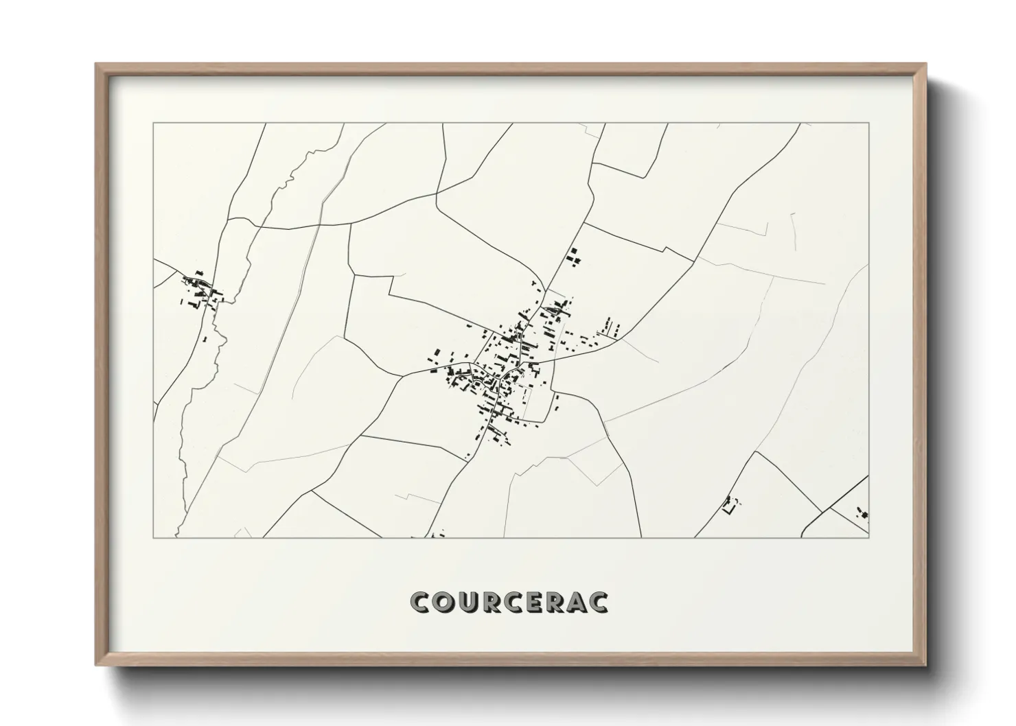 Une affiche de carte sur Courcerac
