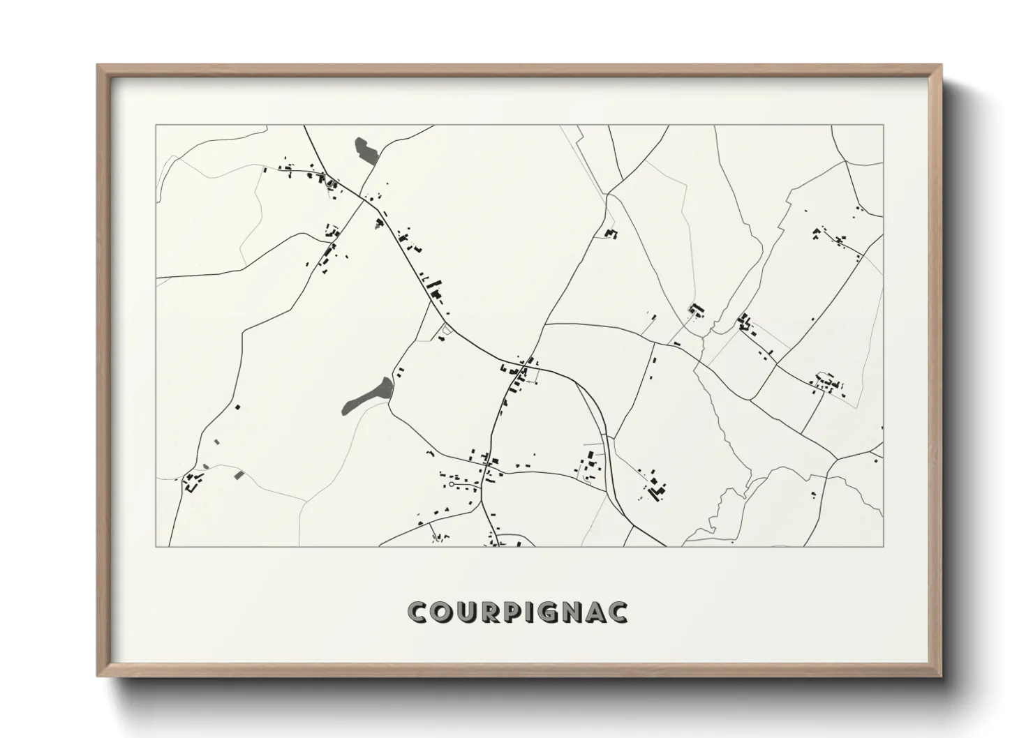 Une affiche de carte sur Courpignac