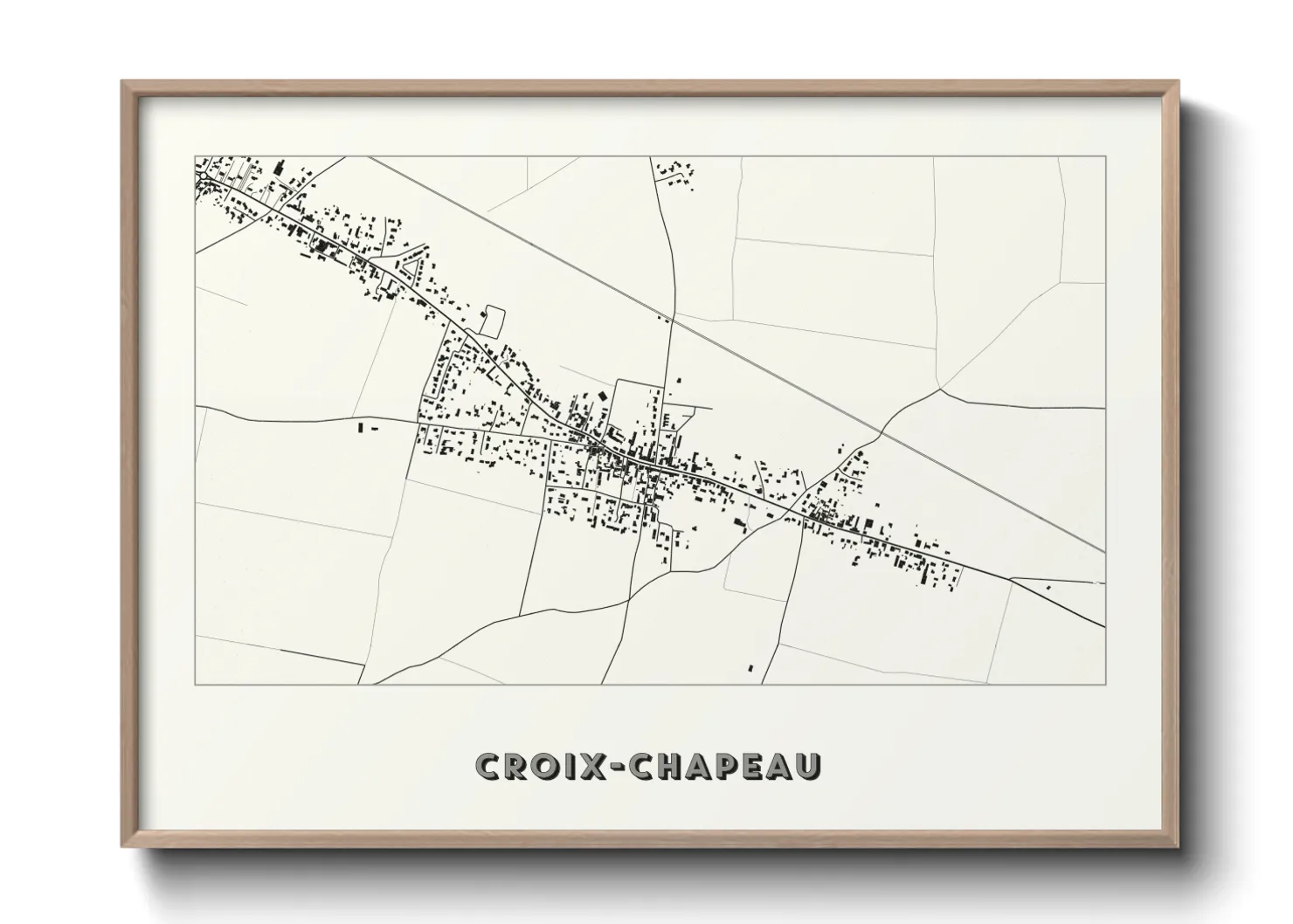 Une affiche de carte sur Croix-Chapeau