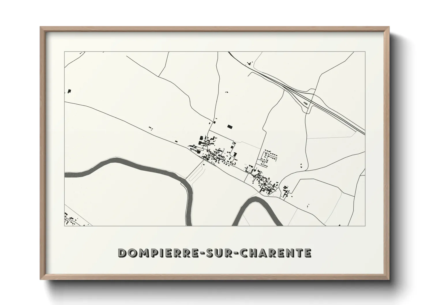 Une affiche de carte sur Dompierre-sur-Charente