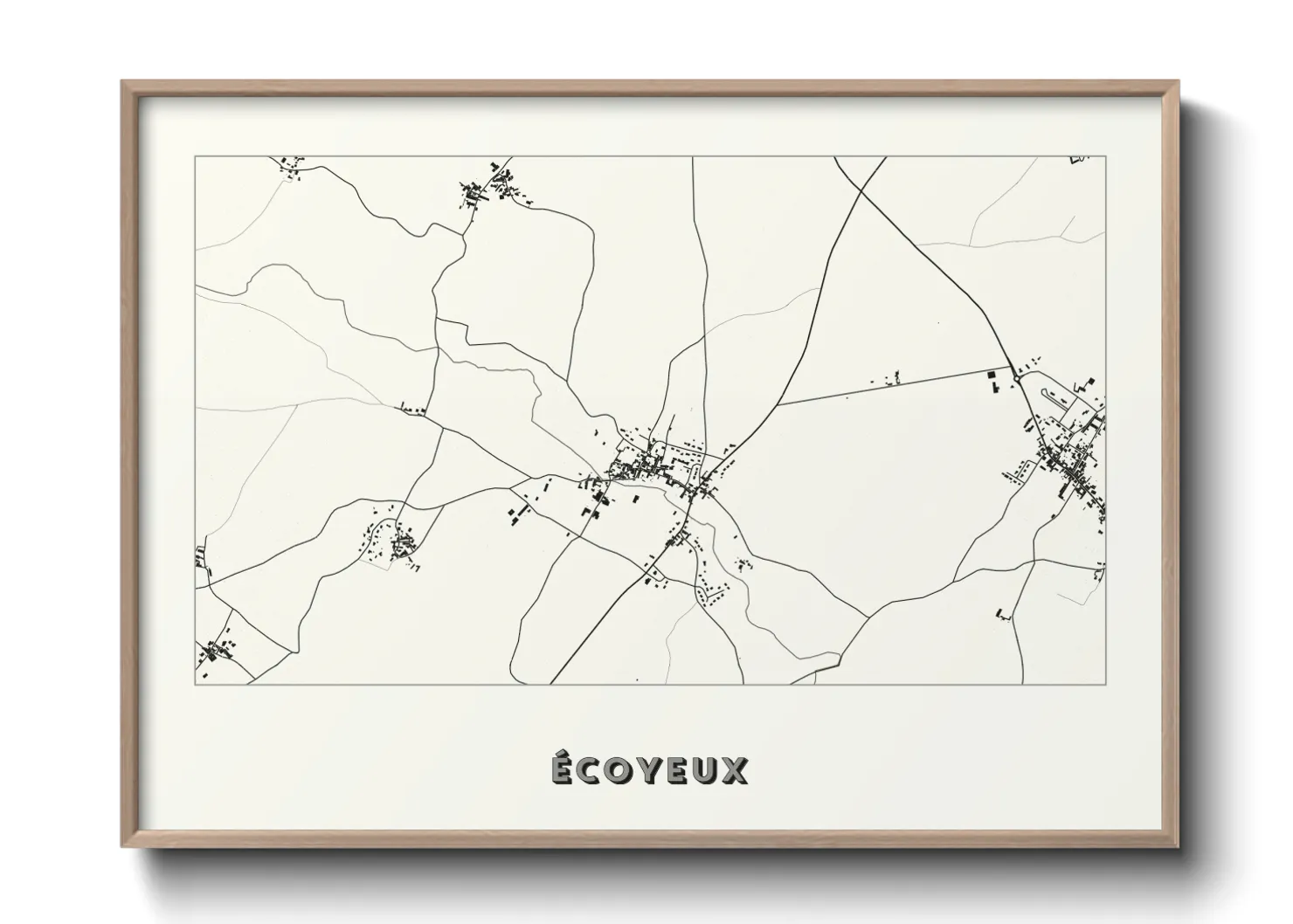 Une affiche de carte sur Écoyeux