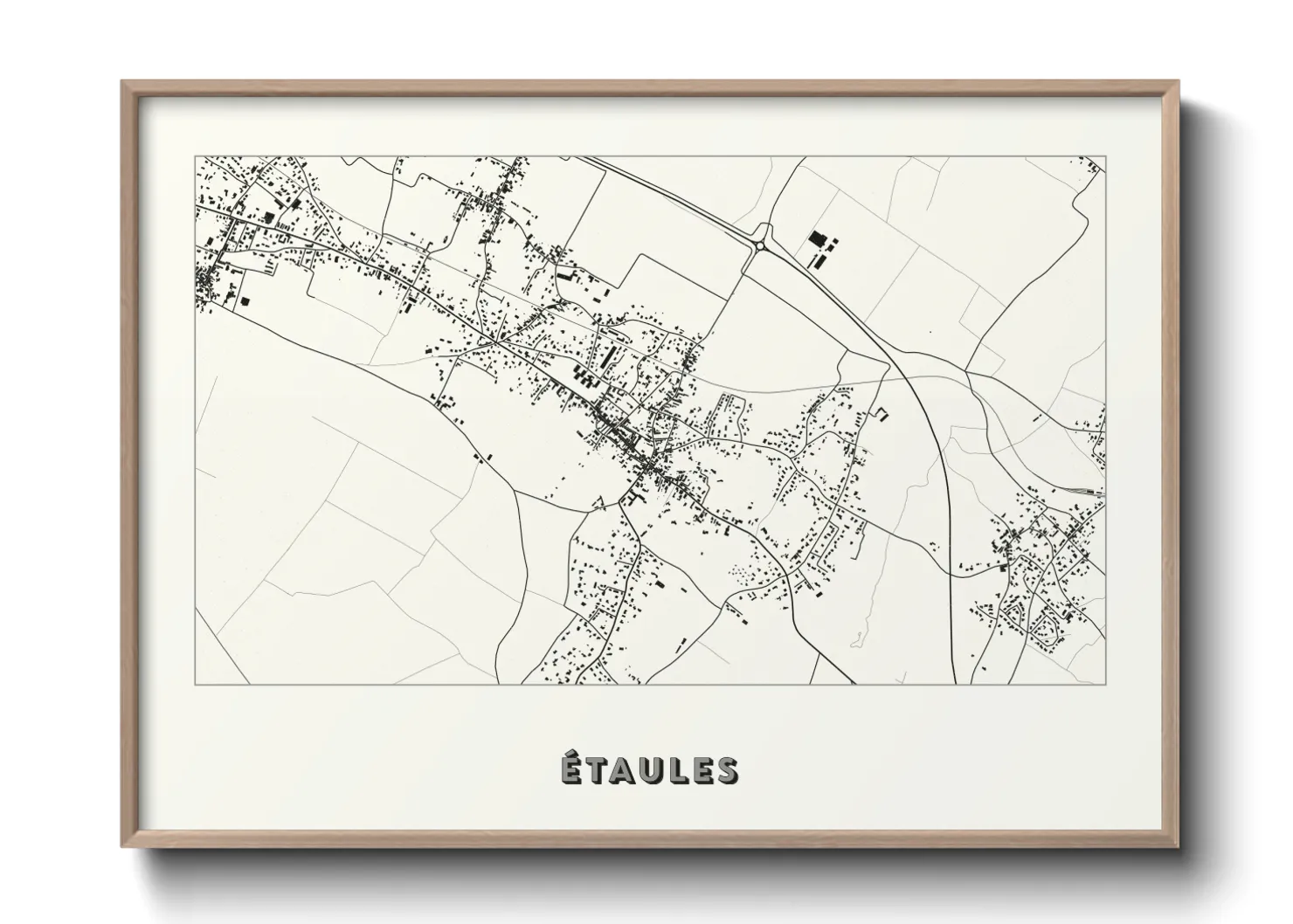 Une affiche de carte sur Étaules
