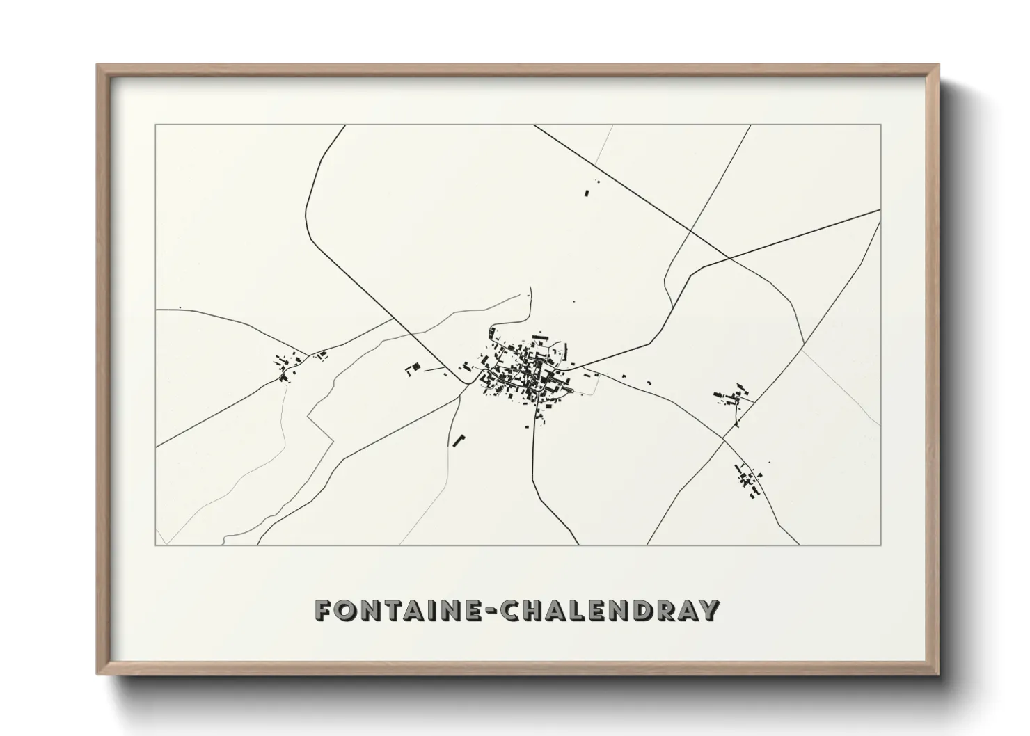 Une affiche de carte sur Fontaine-Chalendray