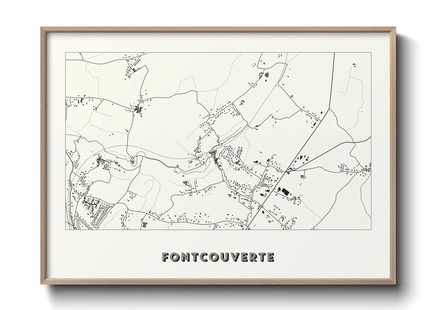 Une affiche de carte sur Fontcouverte