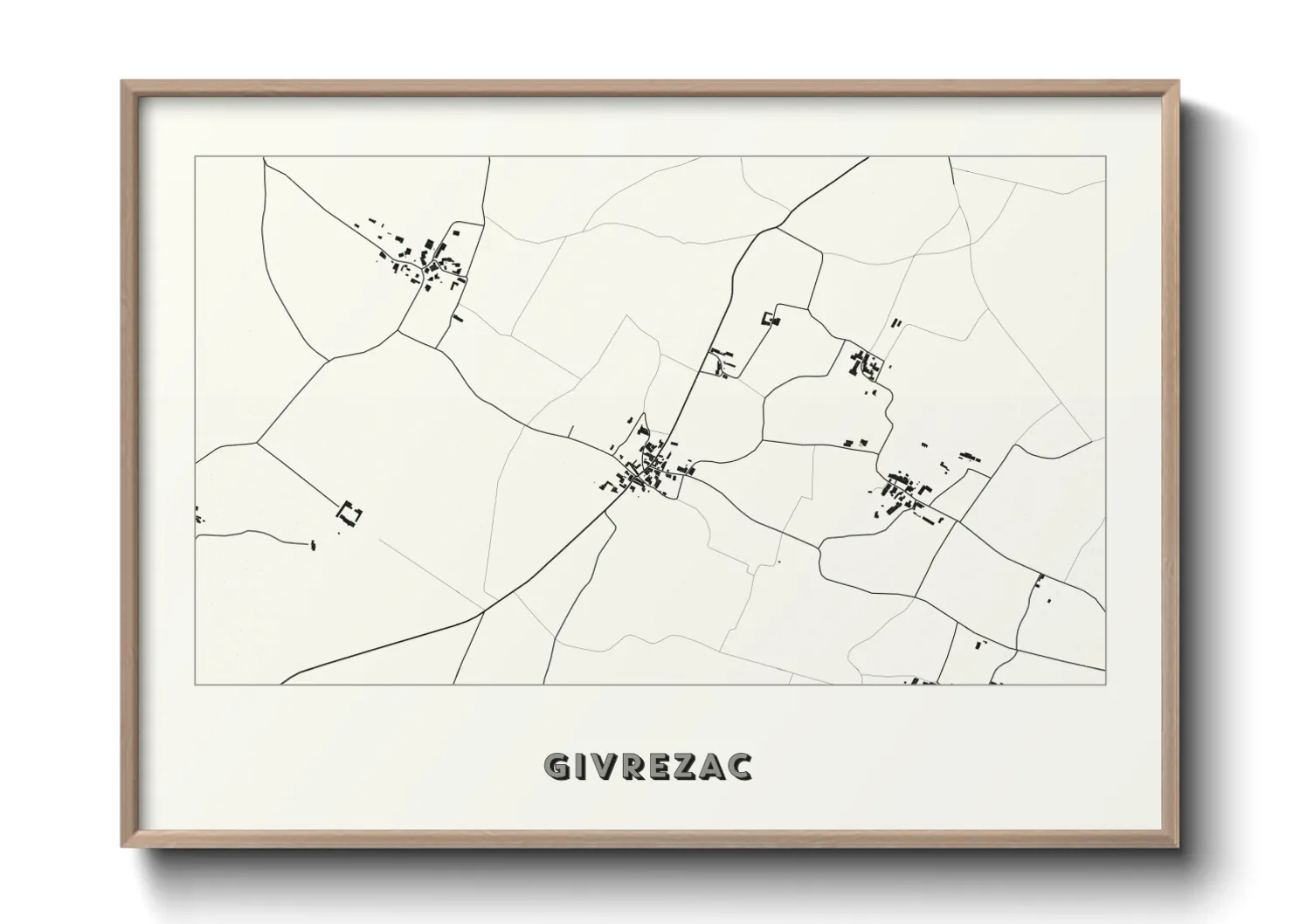 Une affiche de carte sur Givrezac