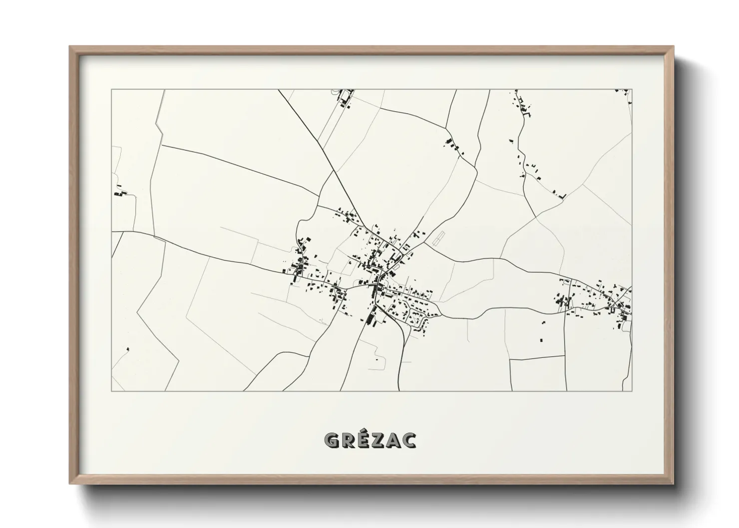 Une affiche de carte sur Grézac