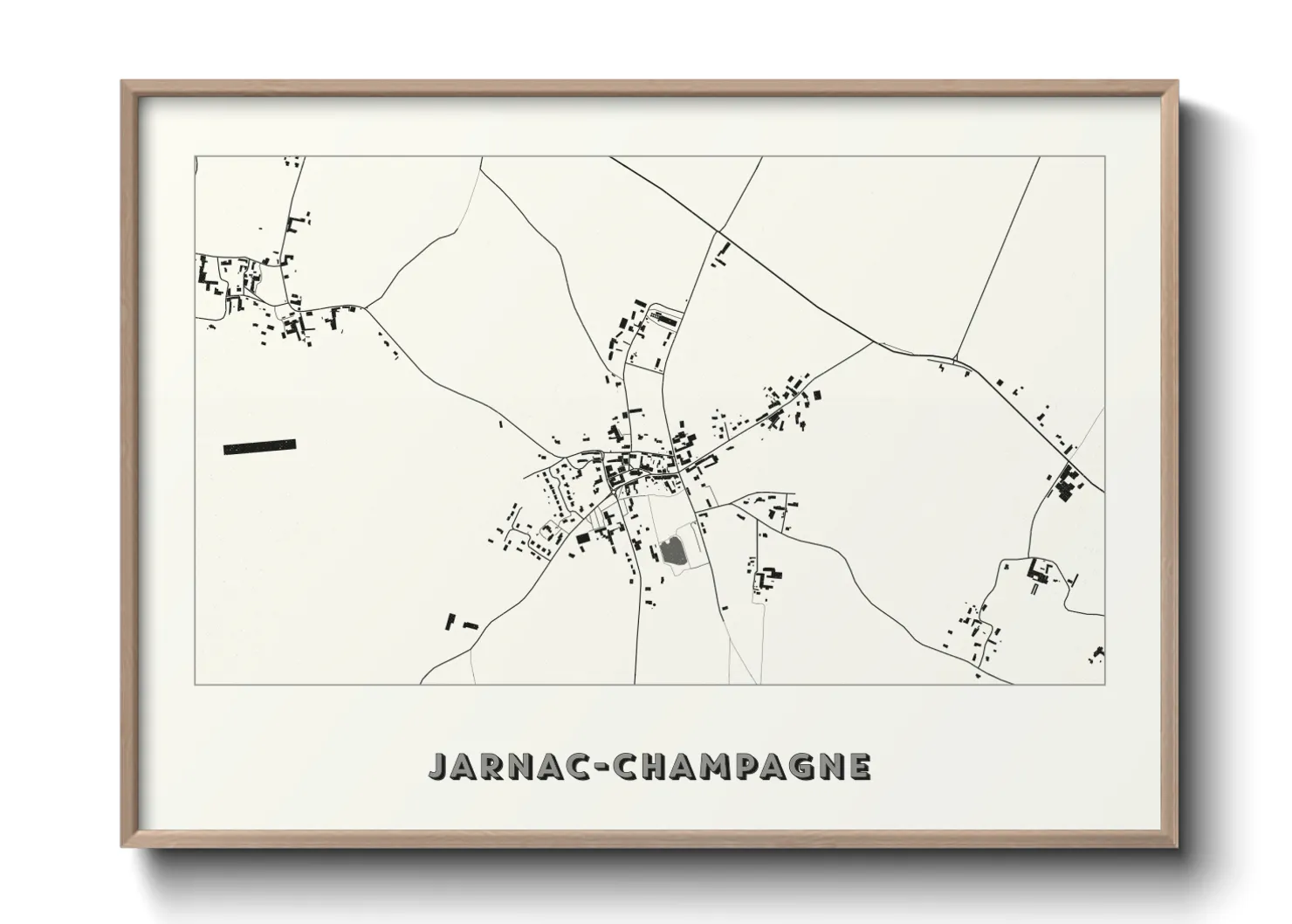 Une affiche de carte sur Jarnac-Champagne