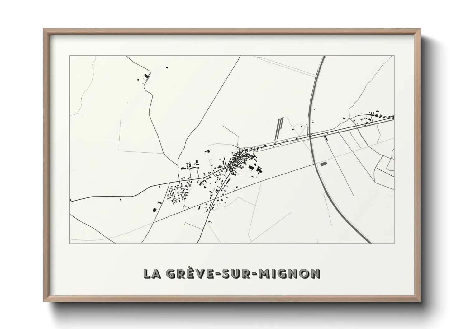 Une affiche de carte sur La Grève-sur-Mignon