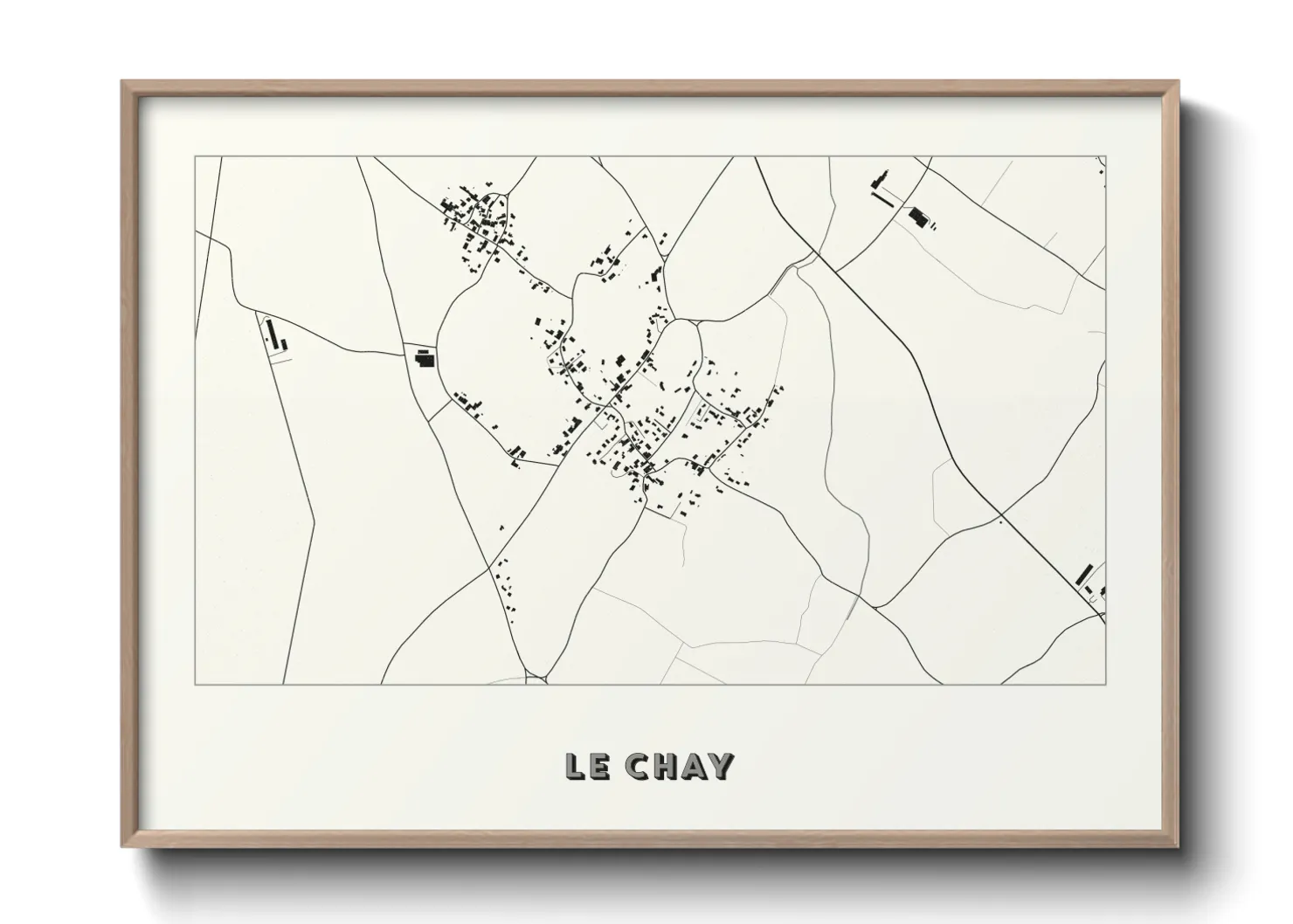 Une affiche de carte sur Le Chay