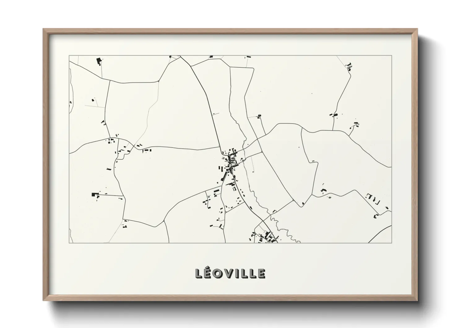 Une affiche de carte sur Léoville