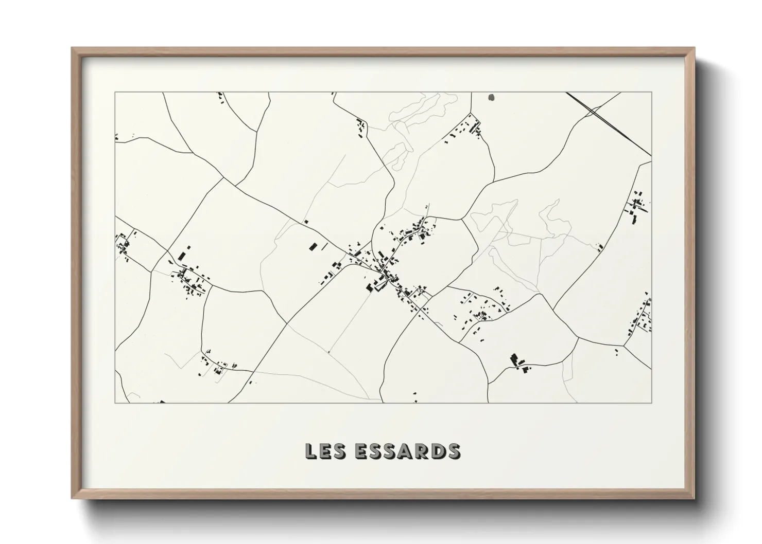 Une affiche de carte sur Les Essards
