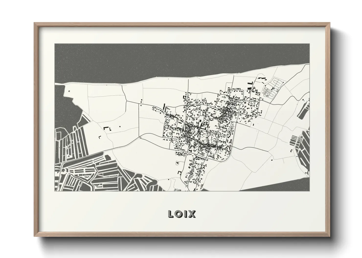 Une affiche de carte sur Loix