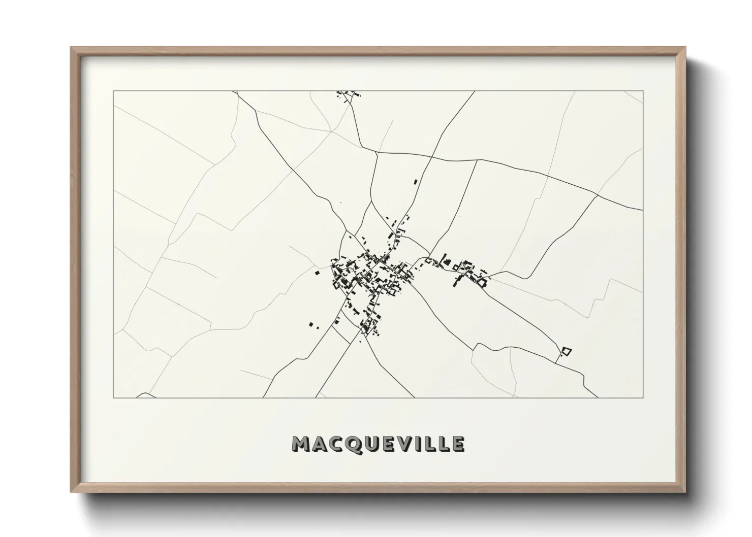 Une affiche de carte sur Macqueville