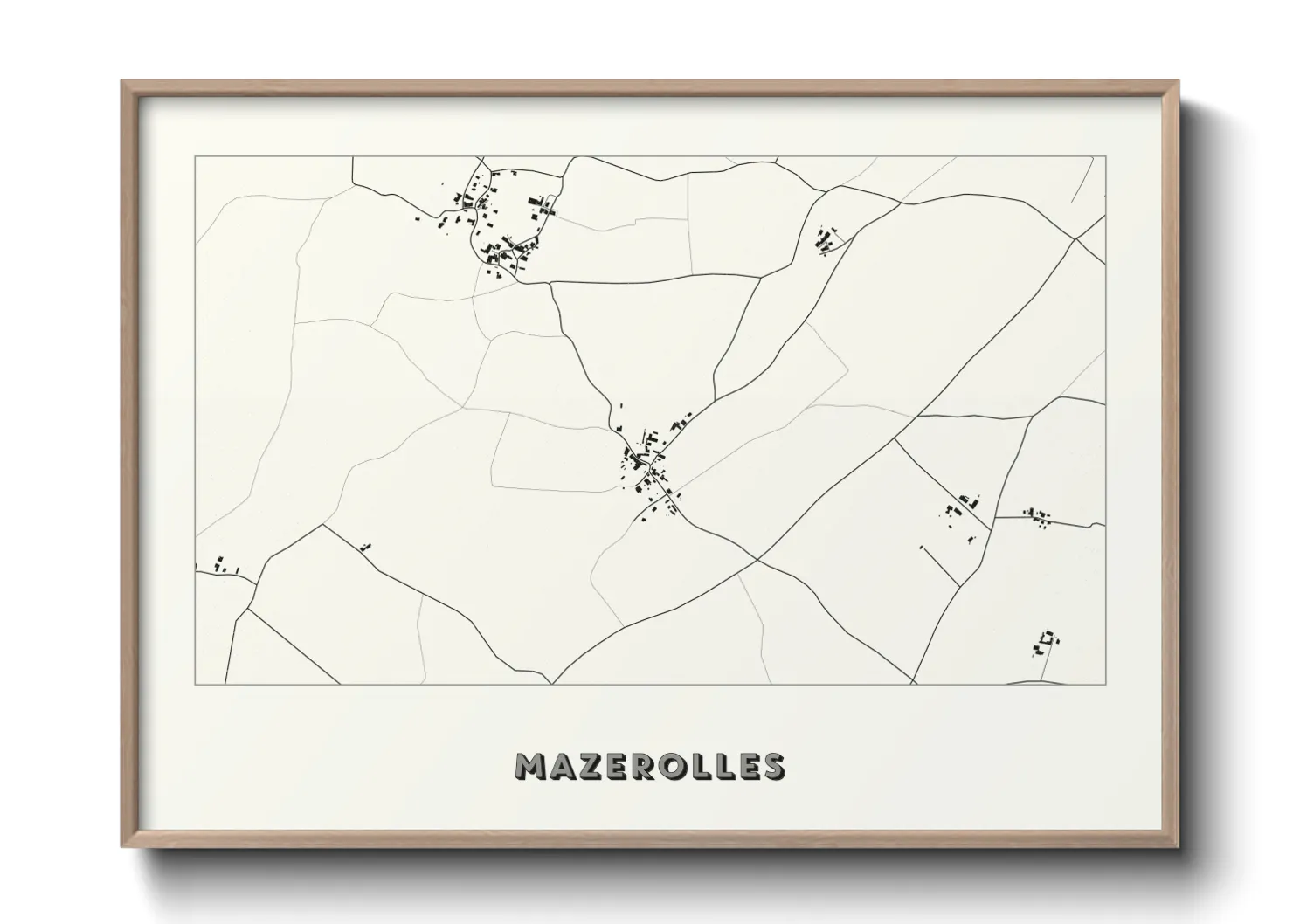 Une affiche de carte sur Mazerolles