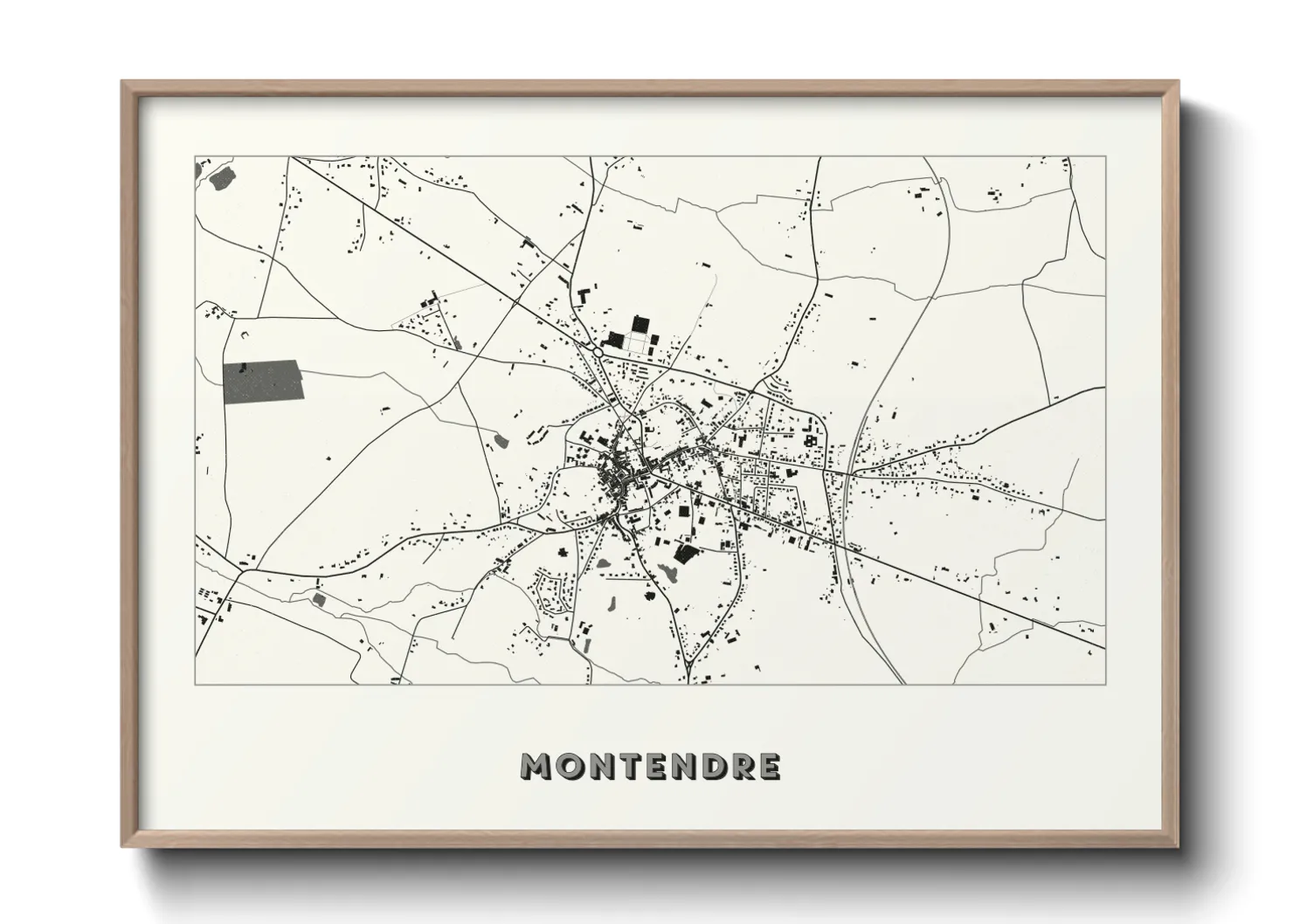 Une affiche de carte sur Montendre