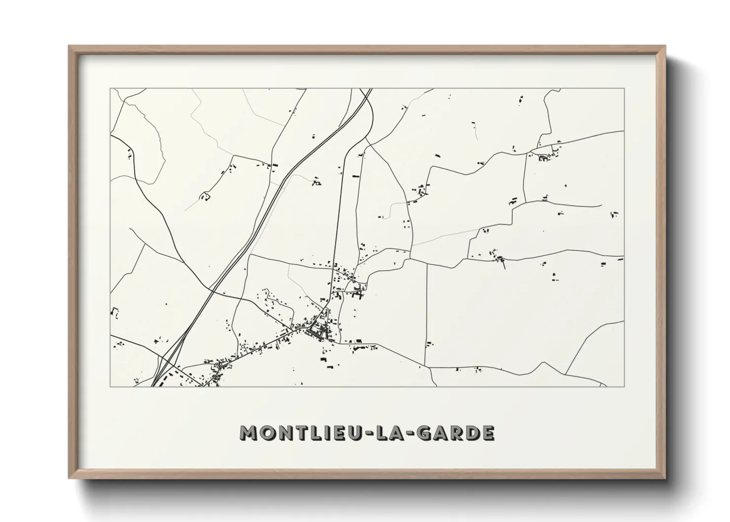 Une affiche de carte sur Montlieu-la-Garde