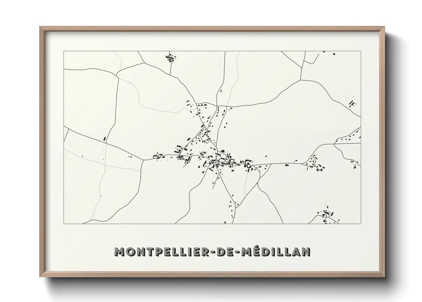 Une affiche de carte sur Montpellier-de-Médillan