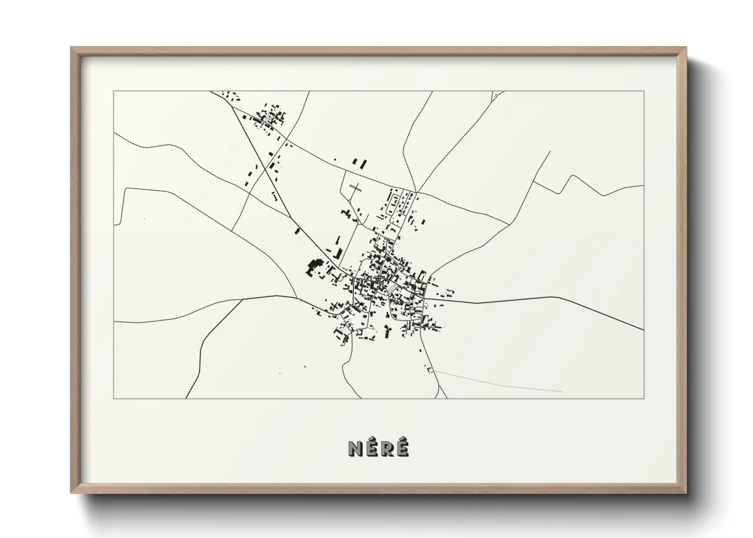 Une affiche de carte sur Néré