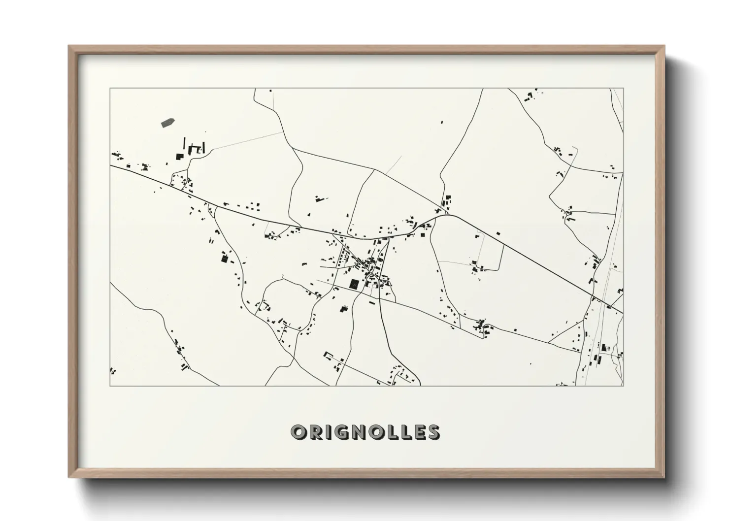 Une affiche de carte sur Orignolles