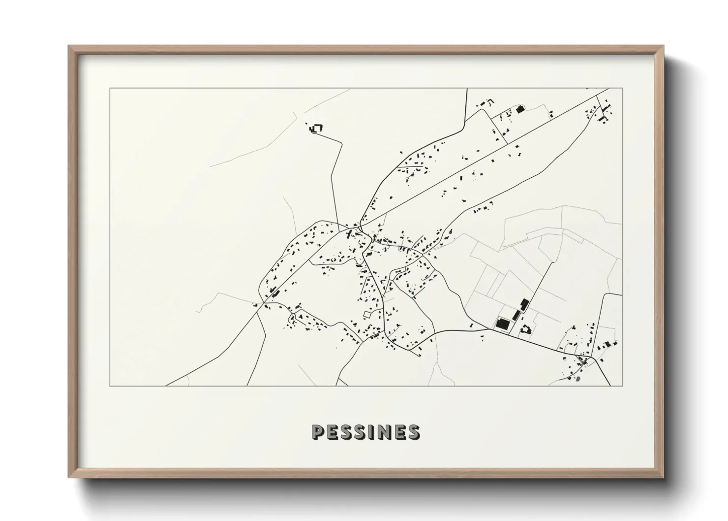 Une affiche de carte sur Pessines