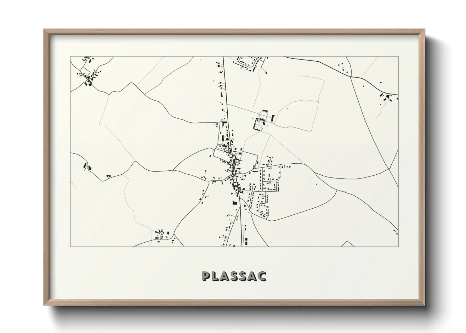 Une affiche de carte sur Plassac