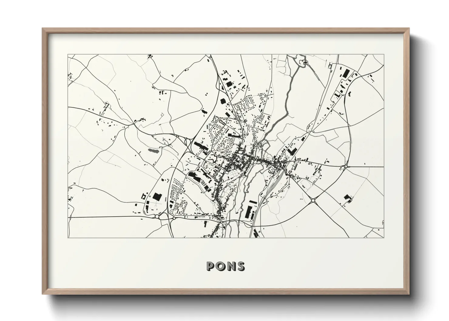 Une affiche de carte sur Pons