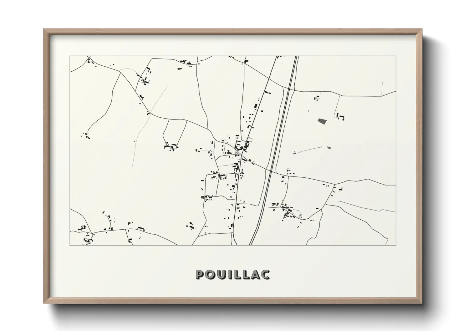 Une affiche de carte sur Pouillac