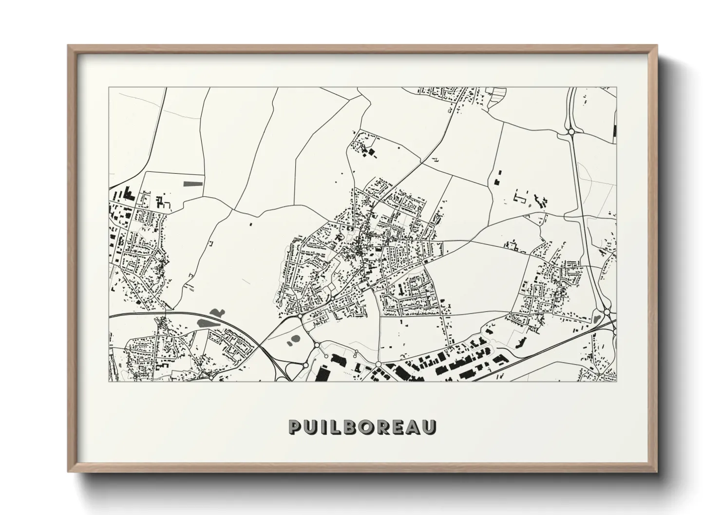 Une affiche de carte sur Puilboreau
