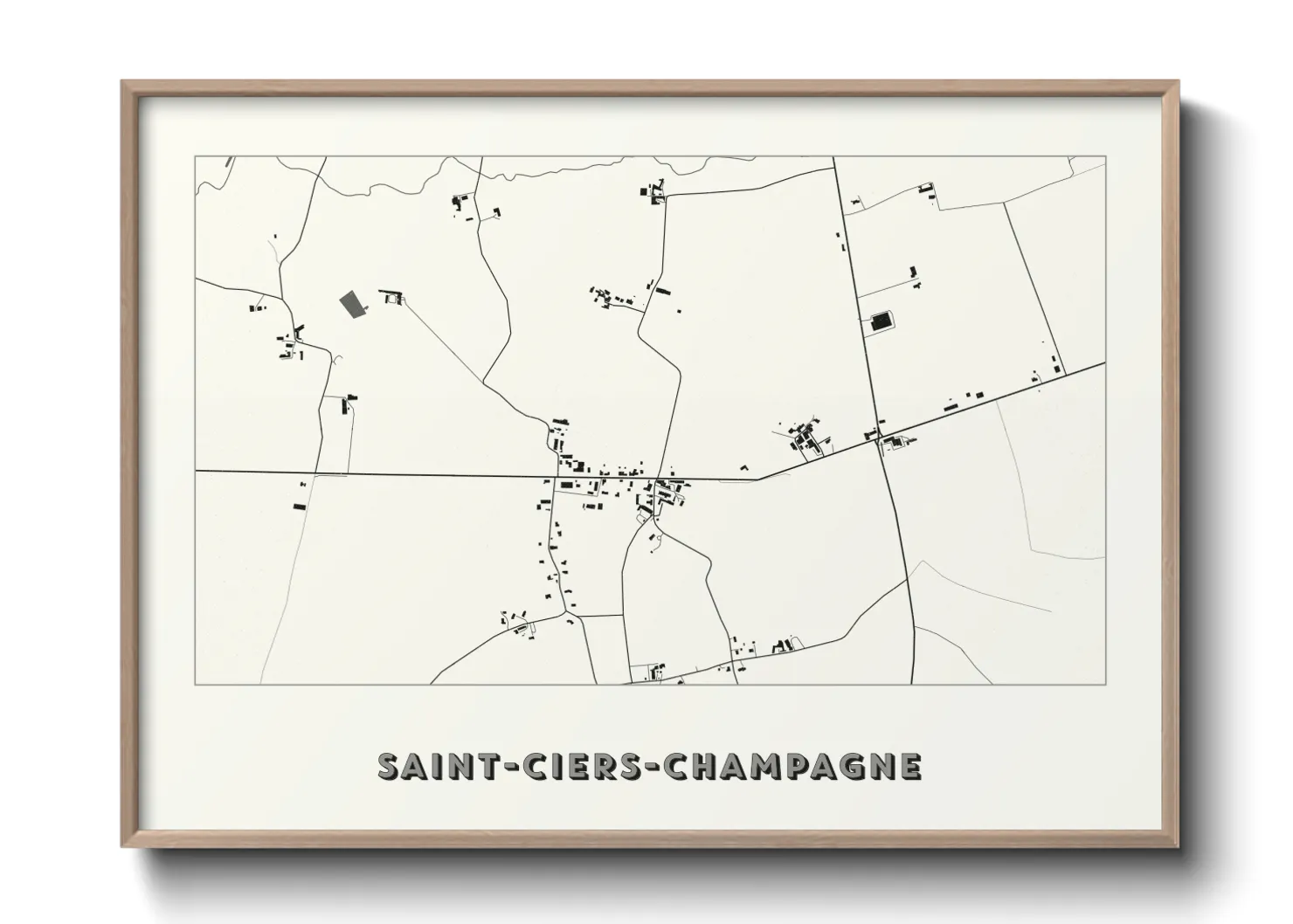 Une affiche de carte sur Saint-Ciers-Champagne