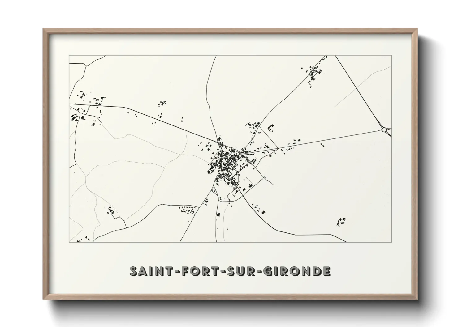 Une affiche de carte sur Saint-Fort-sur-Gironde