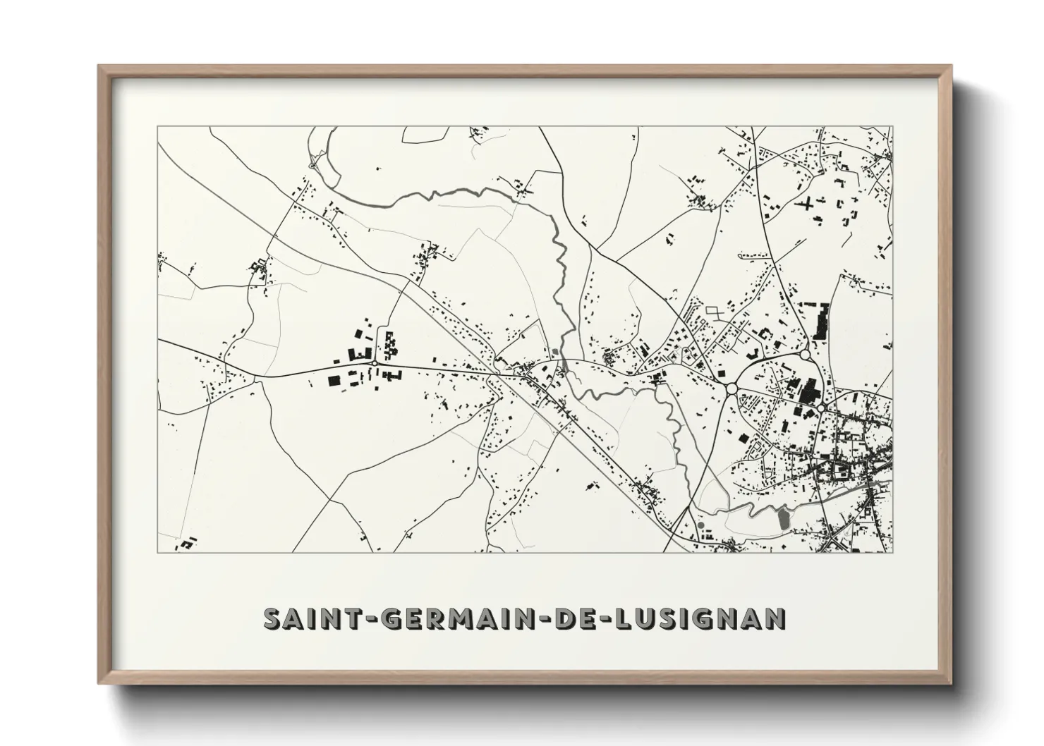 Une affiche de carte sur Saint-Germain-de-Lusignan